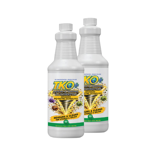 "TKO+" 2X Power. Ready-to-Use. Maximum Strength Bio-Enzymatic Odor & Urine Eliminator  — 2 Quart Trial Pack
