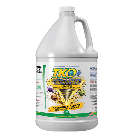 "TKO+" 2X Power. Ready-to-Use. Maximum Strength Bio-Enzymatic Odor & Urine Eliminator — 1 Gallon (128 oz.)